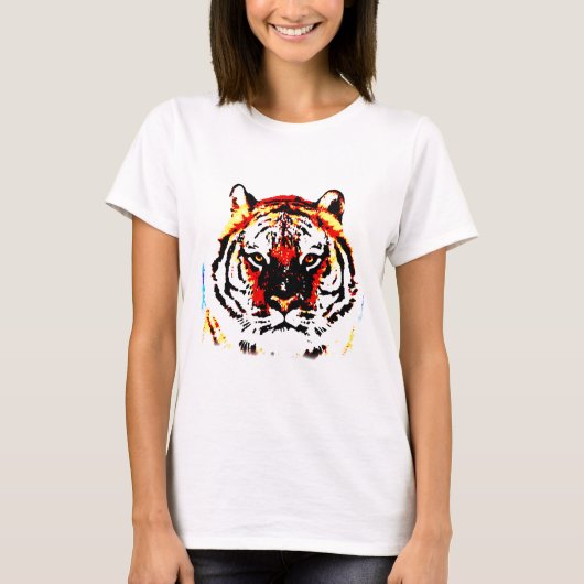 ワイルドタイガーポップ・アートのアート Tシャツ (正面)