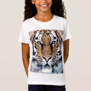 ワイルドタイガーポートレートグラフィックプレススタイル Tシャツ