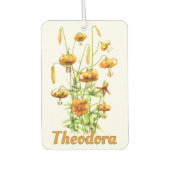 ワイルドタイガーライスボタニカルアートパーソナライズされた カーエアーフレッシュナー (正面)