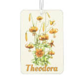 ワイルドタイガーライスボタニカルアートパーソナライズされた カーエアーフレッシュナー (裏面)