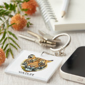 ワイルドタイガー動物の顔 キーホルダー (正面右)