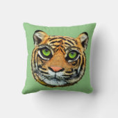 ワイルドタイガー顔オングリーン装飾用クッション クッション (裏面)