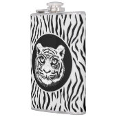ワイルドタイガー顔オンタイガースキンパターンフラスコ フラスク (左)
