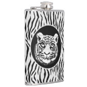 ワイルドタイガー顔オンタイガースキンパターンフラスコ フラスク (右)