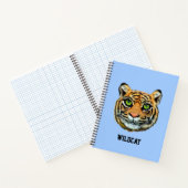 ワイルドタイガー顔オンライトブルー ノートブック (内部)