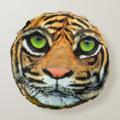 ワイルドタイガー顔丸い枕 ラウンドクッション (裏面)