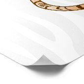 ワイルドタイガー：水彩動物パターン。 ポスター (角)