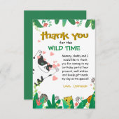 ワイルドタイムキュートキティキャットグリーンサンキューカード サンキューカード (正面/裏面)