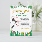 ワイルドタイムキュートキティーグリーン サンクスカード サンキューカード (スタンド正面)