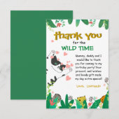 ワイルドタイムキュートキティーグリーン サンクスカード サンキューカード (正面/裏面)