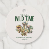 ワイルドタイムキュート恐竜子供の誕生日パーティーの好意 フェイバータグ (正面)