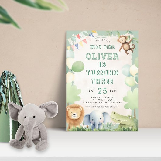 ワイルドタイムジャングル3rd誕生日パーティーセージ 招待状