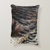 ワイルドターキーフェザーI抽象芸術自然デザイン アクセントクッション (裏面(縦))