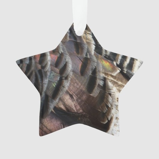 ワイルドターキーフェザーI抽象芸術自然デザイン オーナメント (正面)