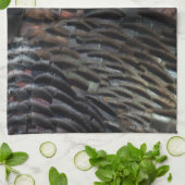 ワイルドターキーフェザーI抽象芸術自然デザイン キッチンタオル (折り畳み)