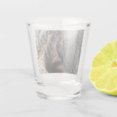 ワイルドターキーフェザーI抽象芸術自然デザイン ショットグラス (裏面)