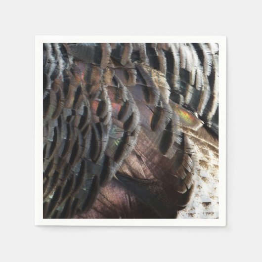 ワイルドターキーフェザーI抽象芸術自然デザイン スタンダードカクテルナプキン (正面)