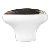 ワイルドターキーフェザーI抽象芸術自然デザイン セラミックノブ (側面)