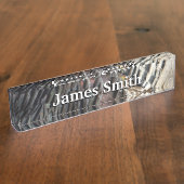 ワイルドターキーフェザーI抽象芸術自然デザイン デスクネームプレート (側面)