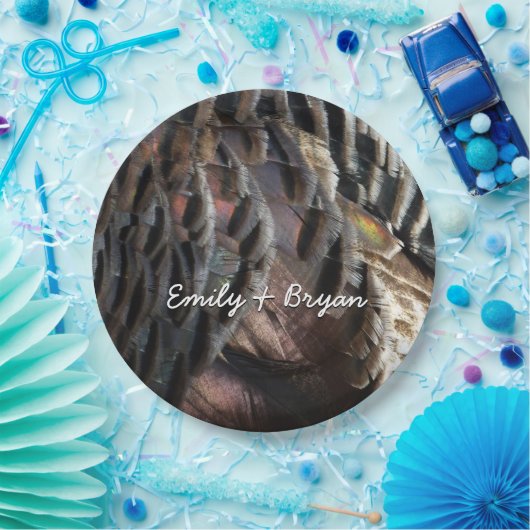 ワイルドターキーフェザーI抽象芸術自然デザイン ペーパープレート (パーティー)