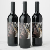 ワイルドターキーフェザーI抽象芸術自然デザイン ワインラベル (ボトル)