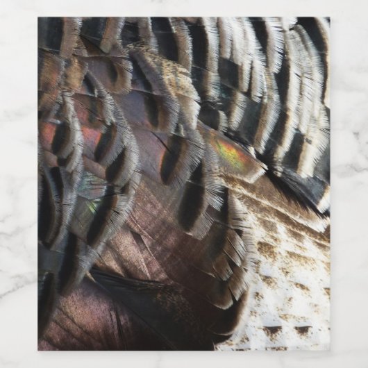 ワイルドターキーフェザーI抽象芸術自然デザイン ワインラベル (シングルラベル)