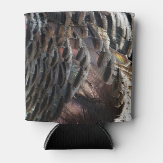 ワイルドターキーフェザーI抽象芸術自然デザイン 缶クーラー (正面)