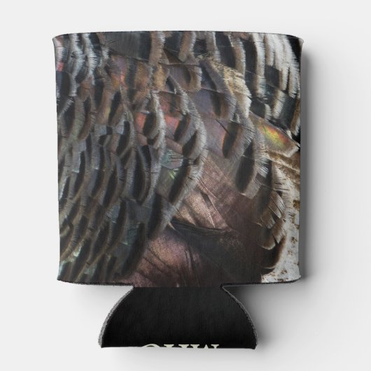 ワイルドターキーフェザーI抽象芸術自然デザイン 缶クーラー (裏面)