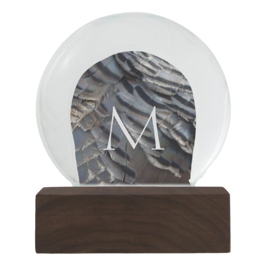 ワイルドターキーフェザーII抽象芸術自然デザイン スノーグローブ (正面)