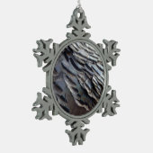 ワイルドターキーフェザーII抽象芸術自然デザイン スノーフレークピューターオーナメント (左)