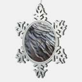 ワイルドターキーフェザーII抽象芸術自然デザイン スノーフレークピューターオーナメント (右)