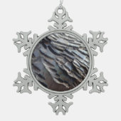 ワイルドターキーフェザーII抽象芸術自然デザイン スノーフレークピューターオーナメント (正面)