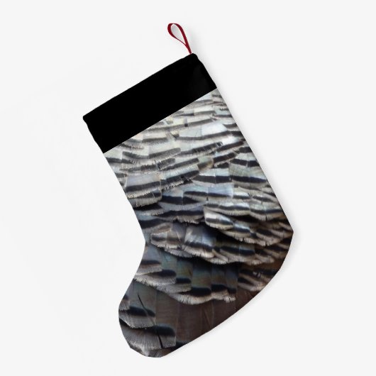 ワイルドターキーフェザーII抽象芸術自然デザイン スモールクリスマスストッキング (裏面 (吊り時))