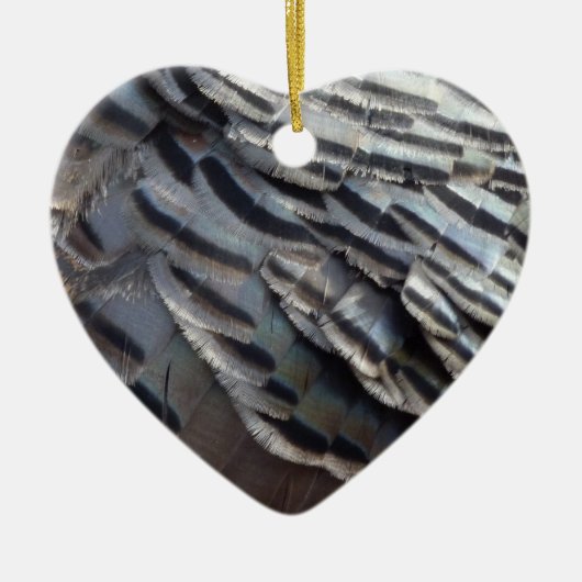 ワイルドターキーフェザーII抽象芸術自然デザイン セラミックオーナメント (正面)