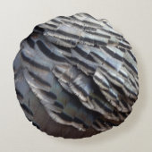 ワイルドターキーフェザーII抽象芸術自然デザイン ラウンドクッション (裏面)