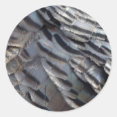 ワイルドターキーフェザーII抽象芸術自然デザイン ラウンドシール (正面)