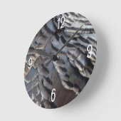 ワイルドターキーフェザーII抽象芸術自然デザイン ラウンド壁時計 (傾斜)