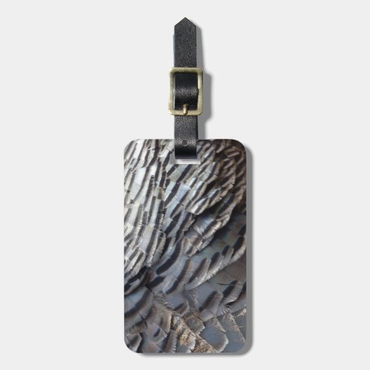 ワイルドターキーフェザーII抽象芸術自然デザイン ラゲッジタグ (正面縦)