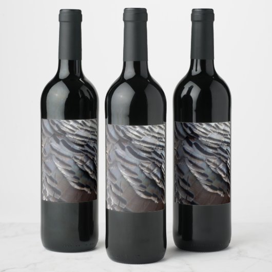 ワイルドターキーフェザーII抽象芸術自然デザイン ワインラベル (ボトル)