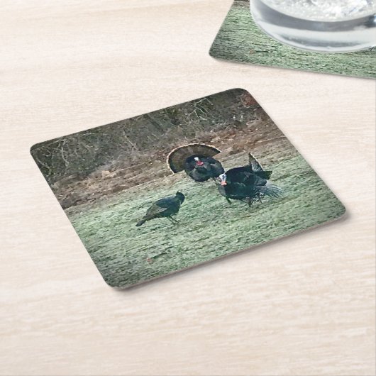 ワイルドターキー紙コースター スクエアペーパーコースター (アングル)