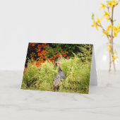 ワイルドターキー 紅葉 ハッピィサンクスギビング カード (黄色い花)