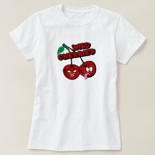 ワイルドチェリーの面白いキャラクターTシャツ Tシャツ (デザイン正面)