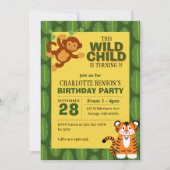ワイルドチャイルド ジャングル バースデーパーティー 招待状 (正面)