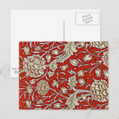 ワイルドチューリップ、ウィリアム・モリス模様 ポストカード (正面/裏面)