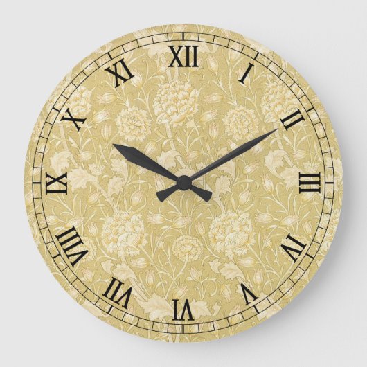 ワイルドチューリップby William Morris, Flowers Art ラージ壁時計 (正面)