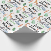 ワイルドツサファリアニマル子供の誕生日パーティー ラッピングペーパー (角)