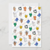 ワイルドツーキュート動物1stバースデーキッズ招待状 招待状 (裏面)