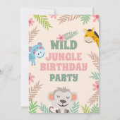 ワイルドツーサファリパステルセカンド誕生日 招待状 (裏面)