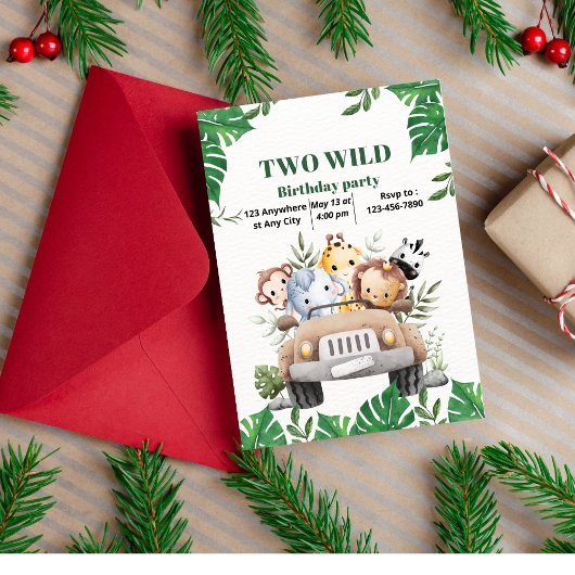 ワイルドツーボーイセカンド誕生日招待状 招待状