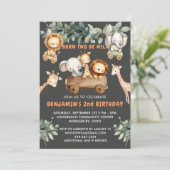 *ワイルドツー ジャングルサファリ 2歳の誕生日パーティー 招待状 (スタンド正面)